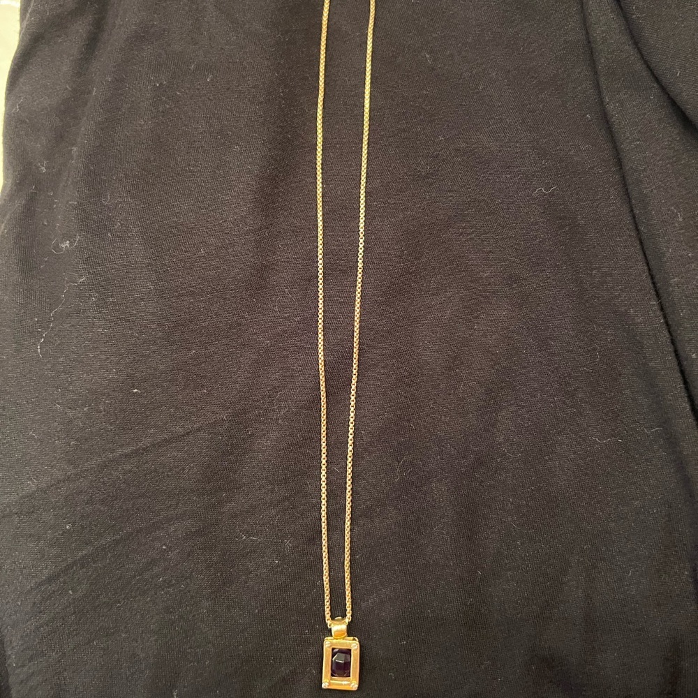 Beautiful gold necklace 10k with gorgeous gold pendant with amethyst stone 18k